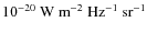 $10^{-20}{~\rm W~m^{-2}~Hz^{-1}~sr^{-1}}$