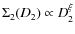 $\Sigma_2(D_2)\propto D_2^\xi$