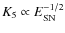 $K_5\propto E_{\rm SN}^{-1/2}$
