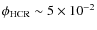 $\phi_{\rm HCR} \sim 5 \times 10^{-2}$