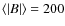 $\langle\vert B\vert\rangle = 200$