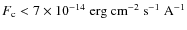 $F_{\rm c}<7 \times 10^{-14}\; \rm erg~cm^{-2}~s^{-1}~A^{-1}$