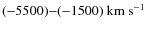 $(-5500){-}(-1500)~{\rm km
~ s^{-1}}$