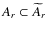 $A_r\subset\widetilde A_r$