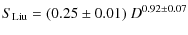 $\displaystyle S_{\rm Liu} = (0.25 \pm 0.01) ~D^{0.92 \pm 0.07}$