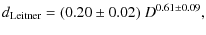 $\displaystyle d_{\rm Leitner} = (0.20 \pm 0.02) ~D^{0.61 \pm 0.09} ,$