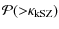 $\displaystyle %
{\cal P} ({>}\kappa_{\rm kSZ} )$