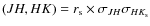 $(JH,HK) = r_{\rm s}\times \sigma_{JH}\sigma_{HK_{\rm s}}$