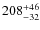 $\rm 208^{+46}_{-32}$