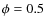 $\phi=0.5$