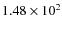 $1.48 \times 10^{2}$