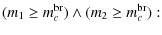 $\displaystyle (m_1 \ge m_c^{{\rm br}}) \wedge (m_2 \ge m_c^{{\rm br}}):$