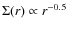 $\Sigma(r) \propto r^{-0.5}$