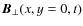 $\vec{B}_\perp (x,y=0,t)$