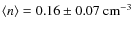$ \langle n \rangle =0.16\pm0.07~{\rm cm^{-3}}$