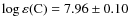$\log\varepsilon({\rm C})=7.96 \pm 0.10$