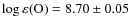 $\log\varepsilon({\rm O})=8.70 \pm 0.05$