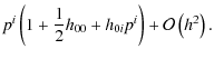 $\displaystyle p^{i}\left(1+\frac{1}{2}h_{00}+h_{0i}p^{i}\right)+\mathcal{O}\left(h^{2}\right).$
