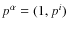 $p^{\alpha}=(1,p^{i})$