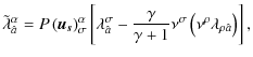 $\displaystyle \tilde{\lambda}_{\hat{a}}^{\alpha}=P\left(\vec{u_{s}}\right)_{\si...
...amma}{\gamma+1}\nu^{\sigma}\left(\nu^{\rho}\lambda_{\rho\hat{a}}\right)\right],$
