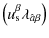 $\displaystyle \left(u_{{\rm s}}^{\beta} \lambda_{\hat{a} \beta}\right)$