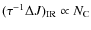 $(\tau^{-1}\Delta J)_{\rm IR} \propto N_{\rm C}$