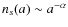 $n_s(a)\sim a^{-\alpha}$