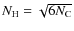 $N_{\rm H} = \sqrt{6N_{\rm C}}$