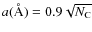 $a({\rm\AA}) = 0.9\sqrt{N_{\rm C}}$
