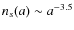 $n_s(a)\sim a^{-3.5}$