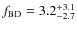 $f_{\rm BD} = 3.2^{+3.1}_{-2.7}$