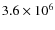 $3.6 \times 10^6$