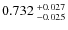 $0.732~^{\rm +0.027}_{-0.025}$