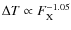 $\Delta T \propto F_{\rm X}^{-1.05}$