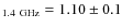 $_{\rm
1.4~GHz}=1.10\pm0.1$