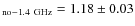 $_{\rm no-1.4~GHz}=1.18\pm0.03$