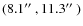 $(8.1\hbox{$^{\prime\prime}$ },11.3\hbox{$^{\prime\prime}$ })$