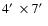 $4\hbox{$^\prime$ }\times 7\hbox{$^\prime$ }$
