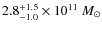 $2.8^{+1.5}_{-1.0}\times 10^{11}~M_\odot$