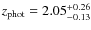 $z_{\rm
phot}=2.05^{+0.26}_{-0.13}$