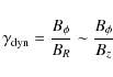 \begin{displaymath}
\gamma_{\mathrm {dyn}} = \frac{B_\phi}{B_R} \sim \frac{B_\phi}{B_z}
\end{displaymath}