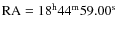 $\rm RA = 18^{\rm h} 44^{\rm m} 59.00^{\rm s}$