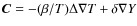 $\vec{C} = - (\beta/T) \Delta\nabla T + \delta \nabla Y$