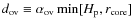$d_{{\rm ov}} \equiv \alpha_{{\rm ov}} \min[H_{\rm p},r_{{\rm core}}]$
