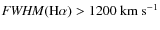 ${\it FWHM}({\rm H}\alpha)>1200 \rm ~km~s^{-1}$