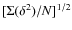 $[\Sigma(\delta^{2})/N]^{1/2}$