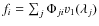$f_i=\sum_j \Phi_{ji} v_1(\lambda_j)$
