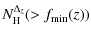 $\displaystyle N_{\rm H}^{\Delta_z}(>f_{\min}(z))$