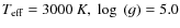 $T_{\rm eff}=3000~K,\ \log~(g)=5.0$