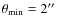 $\theta_{\min}=2\hbox{$^{\prime\prime}$ }$